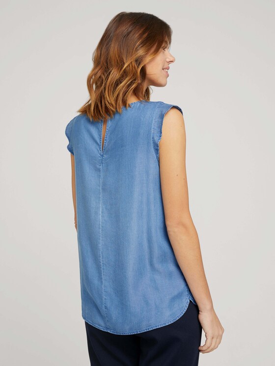 Denim Bluse mit Flügelärmeln - Frauen - Blue Denim Denim Bluse mit Flügelärmeln - Frauen - Blue Denim - 2 - TOM TAILOR Denim
