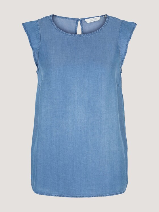 Denim Bluse mit Flügelärmeln - Frauen - Blue Denim Denim Bluse mit Flügelärmeln - Frauen - Blue Denim - 7 - TOM TAILOR Denim