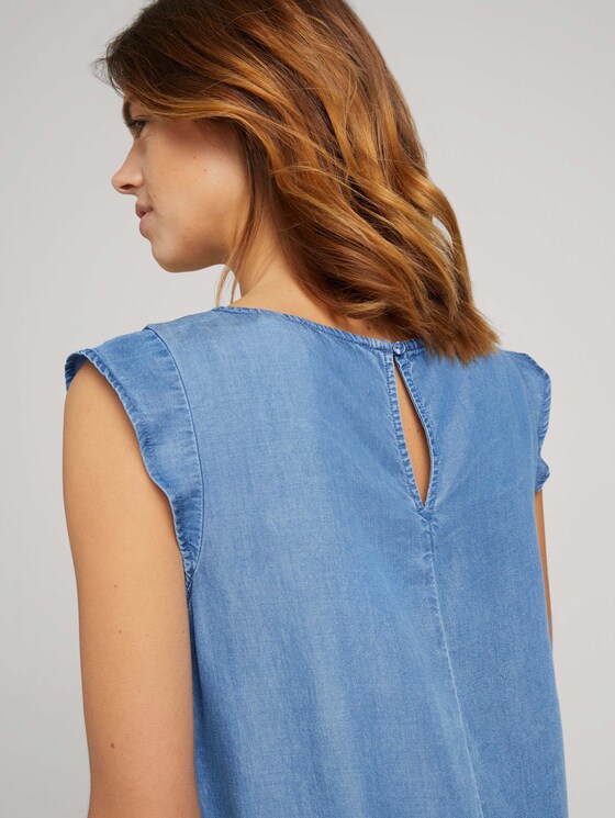 Denim Bluse mit Flügelärmeln - Frauen - Blue Denim Denim Bluse mit Flügelärmeln - Frauen - Blue Denim - 9 - TOM TAILOR Denim