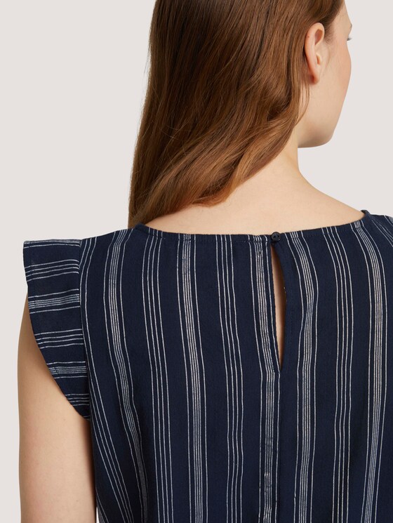 Gestreifte Bluse mit Bio-Baumwolle - Frauen - navy white vertical stripe Gestreifte Bluse mit Bio-Baumwolle - Frauen - navy white vertical stripe - 10 - TOM TAILOR Denim