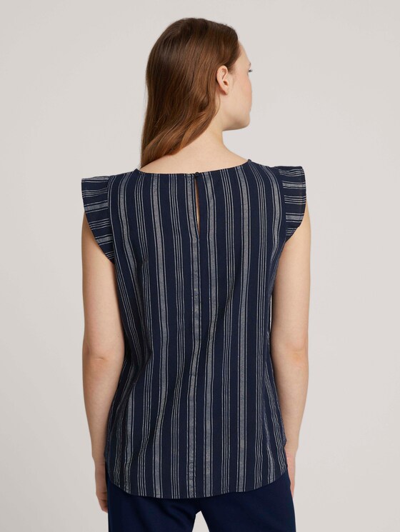 Gestreifte Bluse mit Bio-Baumwolle - Frauen - navy white vertical stripe Gestreifte Bluse mit Bio-Baumwolle - Frauen - navy white vertical stripe - 2 - TOM TAILOR Denim