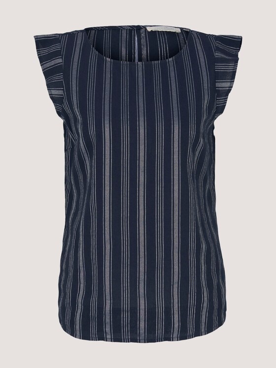Gestreifte Bluse mit Bio-Baumwolle - Frauen - navy white vertical stripe Gestreifte Bluse mit Bio-Baumwolle - Frauen - navy white vertical stripe - 7 - TOM TAILOR Denim