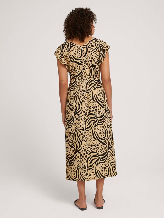 Midikleid mit Tunnelzug - Frauen - beige animal print Midikleid mit Tunnelzug - Frauen - beige animal print - 2 - TOM TAILOR Denim