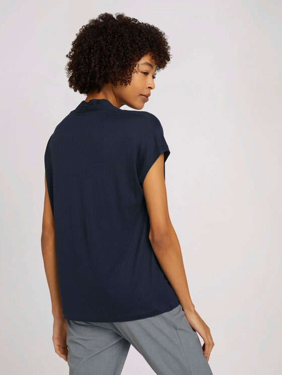 T-Shirt mit TENCEL™ und V-Ausschnitt - Frauen - Sky Captain Blue T-Shirt mit TENCEL™ und V-Ausschnitt - Frauen - Sky Captain Blue - 2 - Mine to five