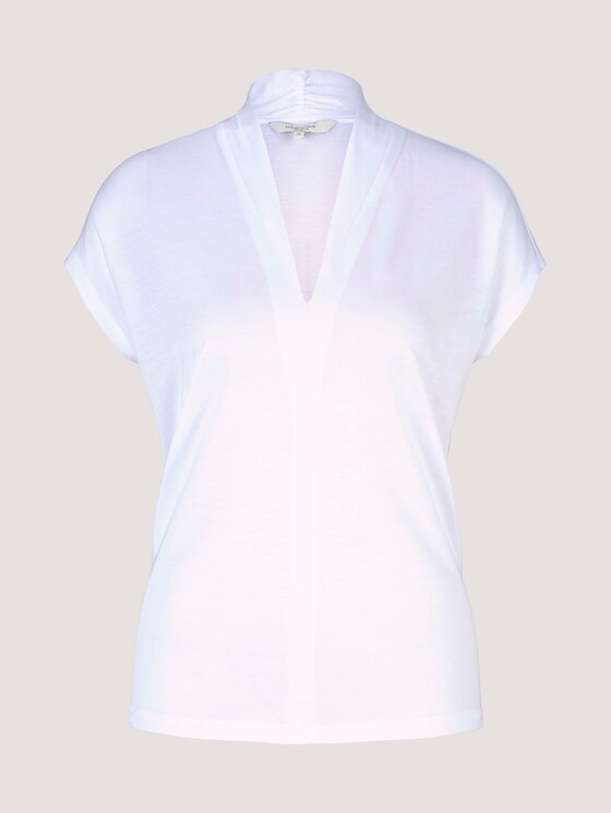 T-Shirt mit TENCEL™ und V-Ausschnitt - Frauen - White T-Shirt mit TENCEL™ und V-Ausschnitt - Frauen - White - 7 - Mine to five