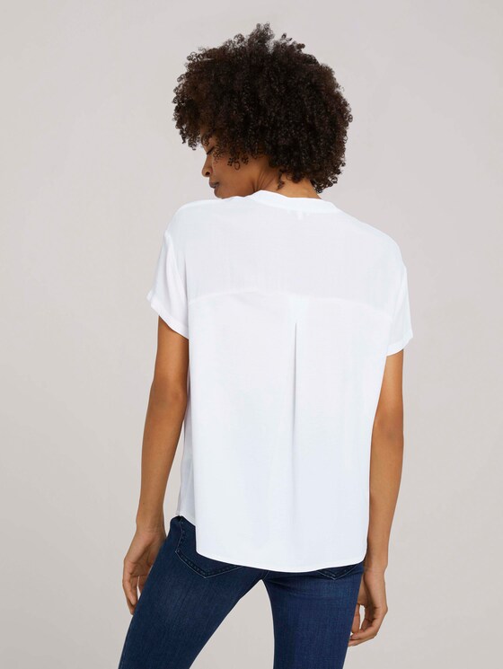 Blusenshirt mit kurzem Stehkragen - Frauen - White Blusenshirt mit kurzem Stehkragen - Frauen - White - 2 - Mine to five