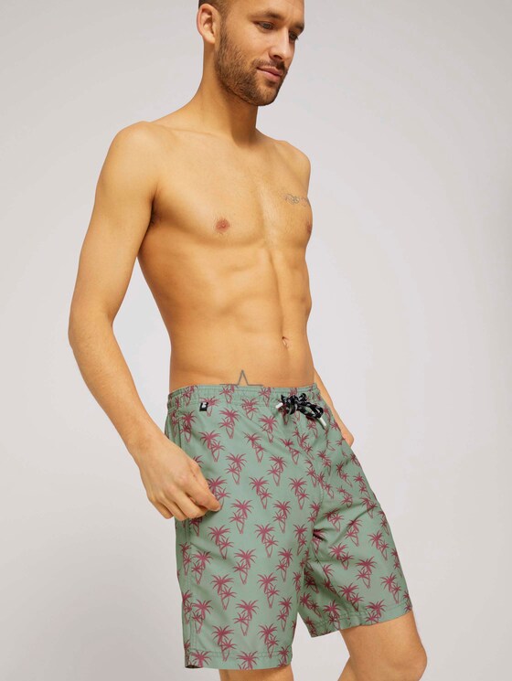 Koffers met gerecycled polyester - Mannen - mint green red palm design - 5 - TOM TAILOR