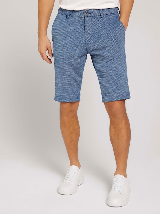 Jersey Chino Bermuda Shorts - Männer - blue zig zag structure Jersey Chino Bermuda Shorts - Männer - blue zig zag structure - 1 - TOM TAILOR
