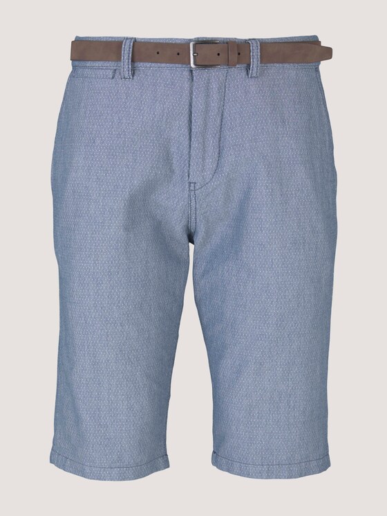 Strukturierte Josh Chino Shorts mit Gürtel - Männer - Light Blue Minimal Indigo Strukturierte Josh Chino Shorts mit Gürtel - Männer - Light Blue Minimal Indigo - 7 - TOM TAILOR