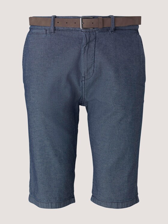 Strukturierte Josh Chino Shorts mit Gürtel - Männer - blue indigo structure Strukturierte Josh Chino Shorts mit Gürtel - Männer - blue indigo structure - 7 - TOM TAILOR