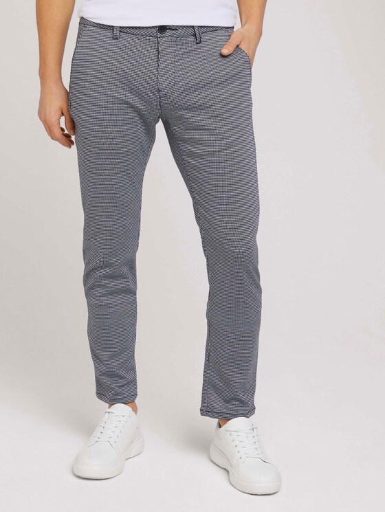 Travis Slim Jersey Hose - Männer - navy off white houndstooth Travis Slim Jersey Hose - Männer - navy off white houndstooth - 1 - TOM TAILOR