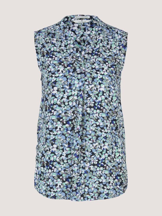 Ärmellose Bluse mit LENZING™ ECOVERO™ im Blumenmuster - Frauen - navy floral design Ärmellose Bluse mit LENZING™ ECOVERO™ im Blumenmuster - Frauen - navy floral design - 7 - TOM TAILOR