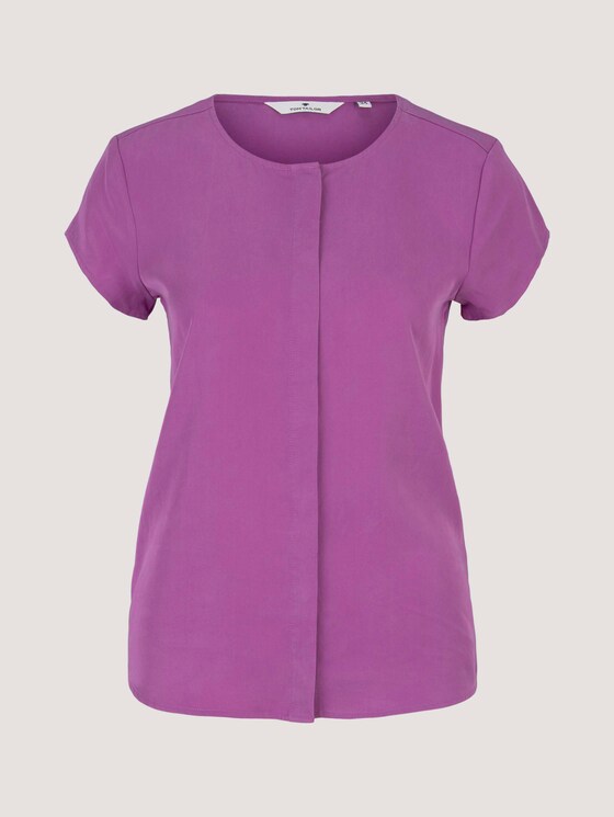 Kurzarmbluse mit Lyocell - Frauen - plum blossom lilac Kurzarmbluse mit Lyocell - Frauen - plum blossom lilac - 7 - TOM TAILOR