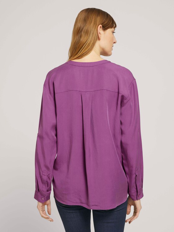 Lyocell Bluse mit Brusttasche - Frauen - plum blossom lilac Lyocell Bluse mit Brusttasche - Frauen - plum blossom lilac - 2 - TOM TAILOR