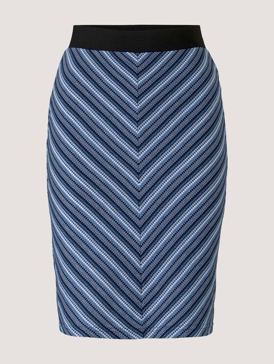 Gestreifter Jerseyrock mit Bio-Baumwolle - Frauen - blue structure design Gestreifter Jerseyrock mit Bio-Baumwolle - Frauen - blue structure design - 7 - TOM TAILOR