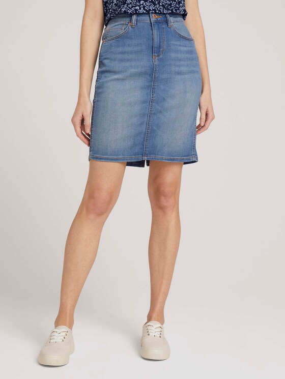 Jeansrock in heller Waschung - Frauen - Used Light Stone Blue Denim Jeansrock in heller Waschung - Frauen - Used Light Stone Blue Denim - 1 - TOM TAILOR