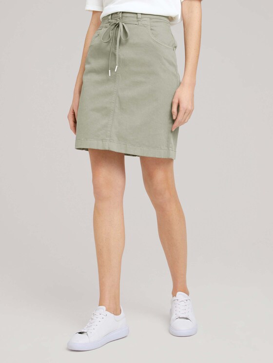 Stoffrock mit Kordelzug - Frauen - Prairie Grass Green Stoffrock mit Kordelzug - Frauen - Prairie Grass Green - 1 - TOM TAILOR