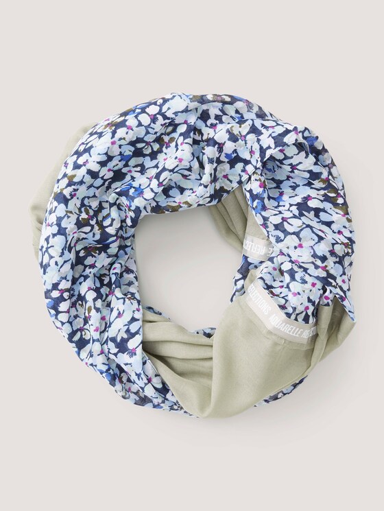 Gemusterter Schlauchschal mit Applikation - Frauen - navy floral design Gemusterter Schlauchschal mit Applikation - Frauen - navy floral design - 7 - TOM TAILOR