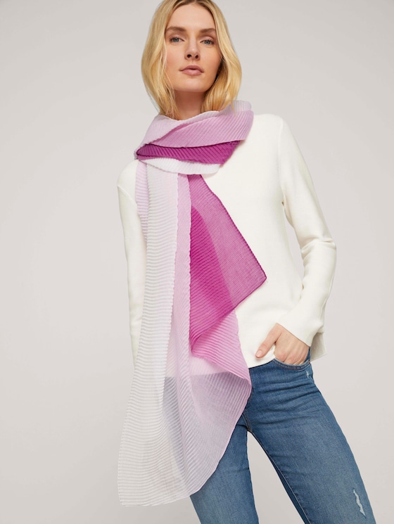 Plissierter Schal mit Farbverlauf - Frauen - plum blossom lilac Plissierter Schal mit Farbverlauf - Frauen - plum blossom lilac - 5 - TOM TAILOR