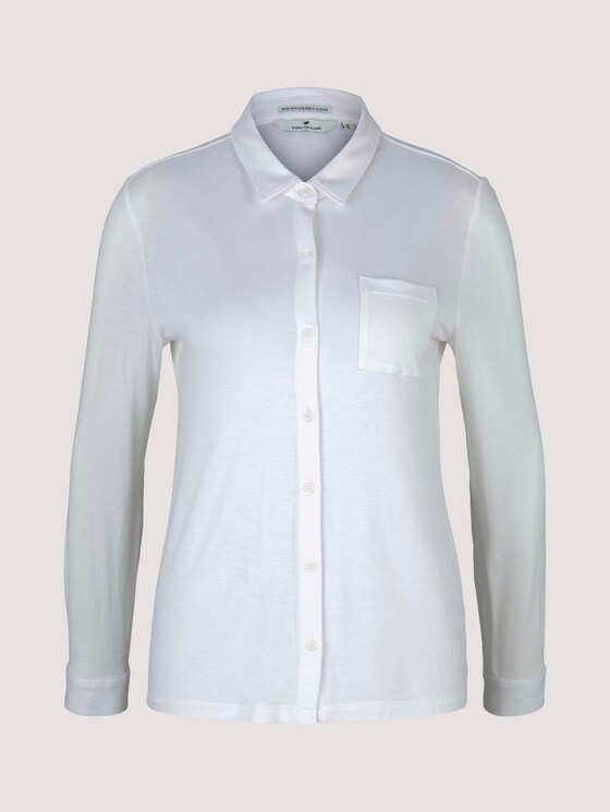 Hemdbluse aus Jersey - Frauen - Whisper White Hemdbluse aus Jersey - Frauen - Whisper White - 7 - TOM TAILOR