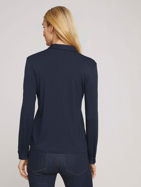 Hemdbluse aus Jersey - Frauen - Sky Captain Blue Hemdbluse aus Jersey - Frauen - Sky Captain Blue - 2 - TOM TAILOR