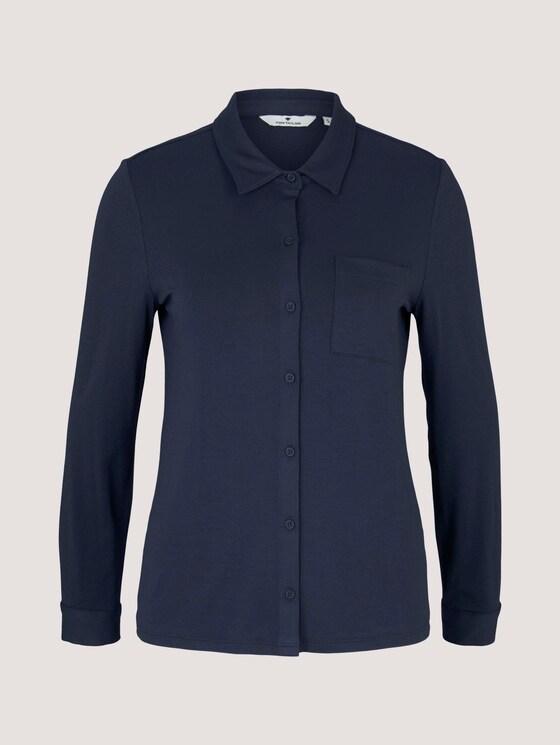 Hemdbluse aus Jersey - Frauen - Sky Captain Blue Hemdbluse aus Jersey - Frauen - Sky Captain Blue - 7 - TOM TAILOR