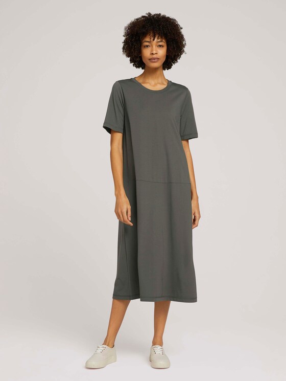 Elastisches Kurzarm Midikleid - Frauen - deep leaf green Elastisches Kurzarm Midikleid - Frauen - deep leaf green - 1 - Mine to five