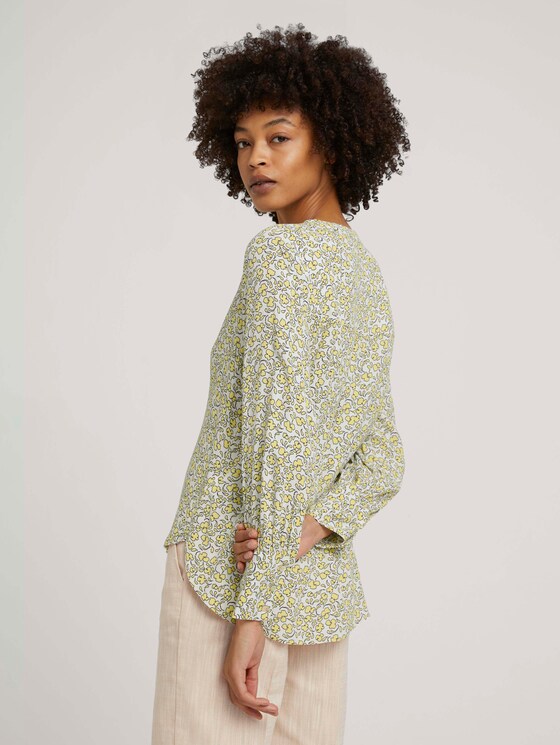 Feminine Bluse mit Blumenmuster - Frauen - mellow yellow flower design Feminine Bluse mit Blumenmuster - Frauen - mellow yellow flower design - 2 - Mine to five