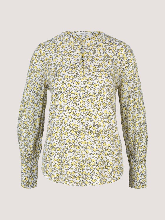 Feminine Bluse mit Blumenmuster - Frauen - mellow yellow flower design Feminine Bluse mit Blumenmuster - Frauen - mellow yellow flower design - 7 - Mine to five