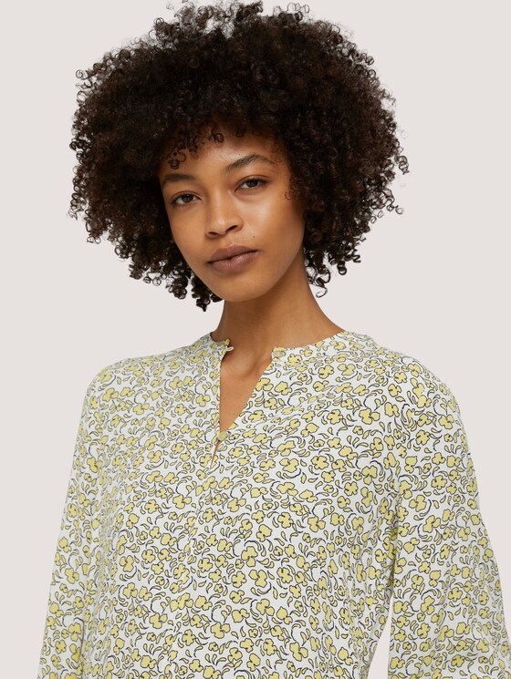 Feminine Bluse mit Blumenmuster - Frauen - mellow yellow flower design Feminine Bluse mit Blumenmuster - Frauen - mellow yellow flower design - 9 - Mine to five
