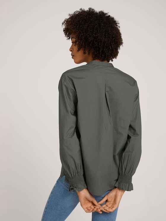 Oversized Bluse mit Ärmeldetail - Frauen - deep leaf green Oversized Bluse mit Ärmeldetail - Frauen - deep leaf green - 2 - Mine to five