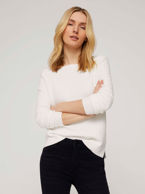 Strukturierter Pullover mit Bio-Baumwolle - Frauen - Whisper White Strukturierter Pullover mit Bio-Baumwolle - Frauen - Whisper White - 5 - TOM TAILOR