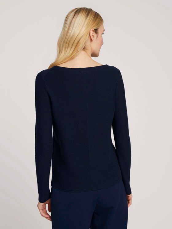 Strukturierter Pullover mit Bio-Baumwolle - Frauen - Sky Captain Blue Strukturierter Pullover mit Bio-Baumwolle - Frauen - Sky Captain Blue - 2 - TOM TAILOR