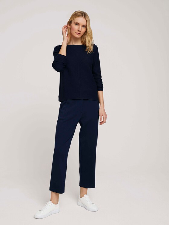 Strukturierter Pullover mit Bio-Baumwolle - Frauen - Sky Captain Blue Strukturierter Pullover mit Bio-Baumwolle - Frauen - Sky Captain Blue - 3 - TOM TAILOR