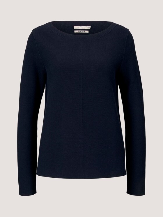 Strukturierter Pullover mit Bio-Baumwolle - Frauen - Sky Captain Blue Strukturierter Pullover mit Bio-Baumwolle - Frauen - Sky Captain Blue - 7 - TOM TAILOR