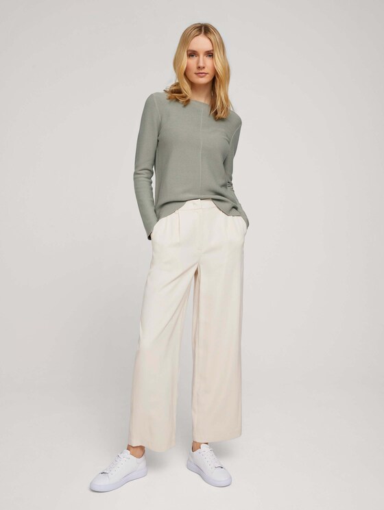 Strukturierter Pullover mit Bio-Baumwolle - Frauen - Prairie Grass Green Strukturierter Pullover mit Bio-Baumwolle - Frauen - Prairie Grass Green - 3 - TOM TAILOR