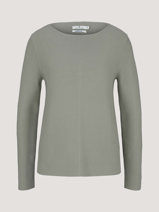 Strukturierter Pullover mit Bio-Baumwolle - Frauen - Prairie Grass Green Strukturierter Pullover mit Bio-Baumwolle - Frauen - Prairie Grass Green - 7 - TOM TAILOR