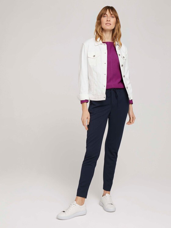 Strukturierter Pullover mit Bio-Baumwolle - Frauen - plum blossom lilac Strukturierter Pullover mit Bio-Baumwolle - Frauen - plum blossom lilac - 3 - TOM TAILOR