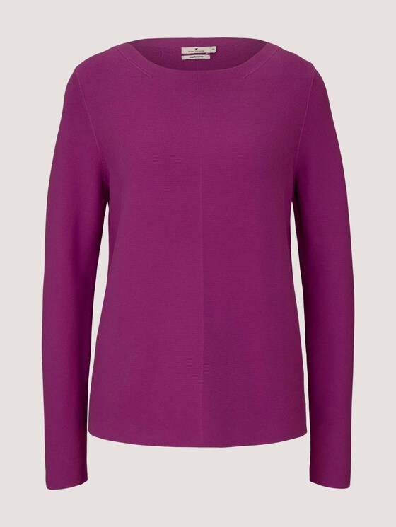 Strukturierter Pullover mit Bio-Baumwolle - Frauen - plum blossom lilac Strukturierter Pullover mit Bio-Baumwolle - Frauen - plum blossom lilac - 7 - TOM TAILOR