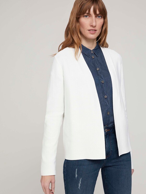 Strukturierter Cardigan mit Bio-Baumwolle - Frauen - Whisper White Strukturierter Cardigan mit Bio-Baumwolle - Frauen - Whisper White - 5 - TOM TAILOR