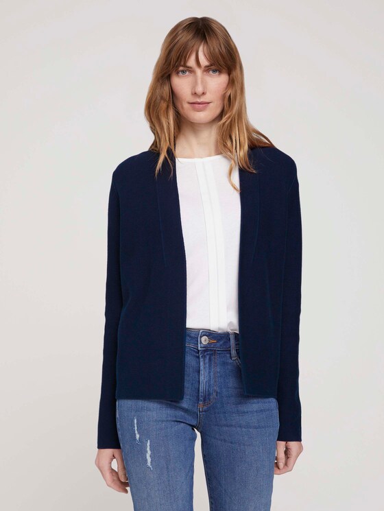 Strukturierter Cardigan mit Bio-Baumwolle - Frauen - Sky Captain Blue Strukturierter Cardigan mit Bio-Baumwolle - Frauen - Sky Captain Blue - 1 - TOM TAILOR