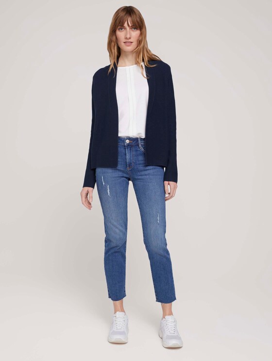 Strukturierter Cardigan mit Bio-Baumwolle - Frauen - Sky Captain Blue Strukturierter Cardigan mit Bio-Baumwolle - Frauen - Sky Captain Blue - 3 - TOM TAILOR