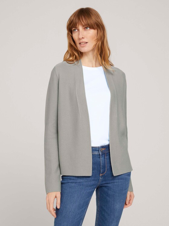 Strukturierter Cardigan mit Bio-Baumwolle - Frauen - Prairie Grass Green Strukturierter Cardigan mit Bio-Baumwolle - Frauen - Prairie Grass Green - 1 - TOM TAILOR