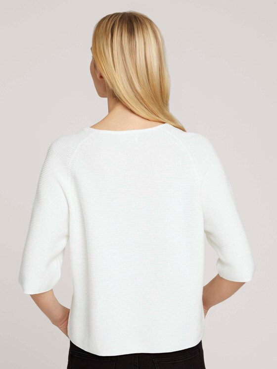 Strukturierter Pullover mit Bio-Baumwolle - Frauen - Whisper White Strukturierter Pullover mit Bio-Baumwolle - Frauen - Whisper White - 2 - TOM TAILOR