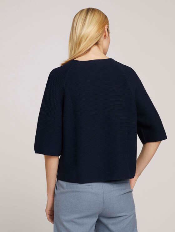 Strukturierter Pullover mit Bio-Baumwolle - Frauen - Sky Captain Blue Strukturierter Pullover mit Bio-Baumwolle - Frauen - Sky Captain Blue - 2 - TOM TAILOR