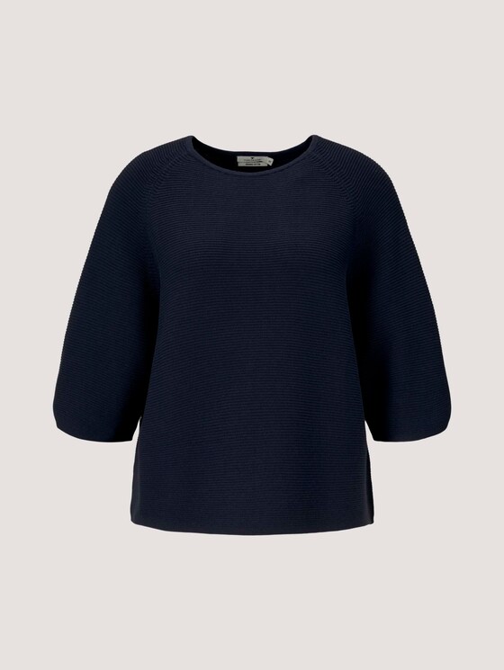 Strukturierter Pullover mit Bio-Baumwolle - Frauen - Sky Captain Blue Strukturierter Pullover mit Bio-Baumwolle - Frauen - Sky Captain Blue - 7 - TOM TAILOR