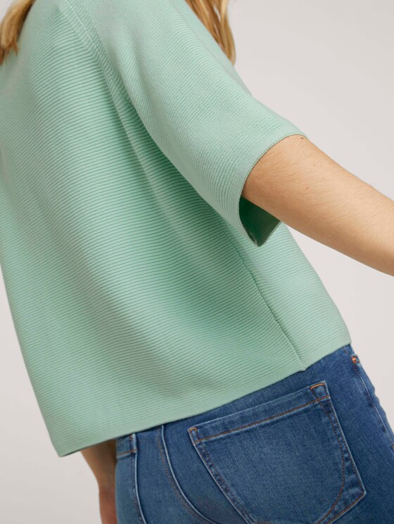 Strukturierter Pullover mit Bio-Baumwolle - Frauen - minty green Strukturierter Pullover mit Bio-Baumwolle - Frauen - minty green - 9 - TOM TAILOR