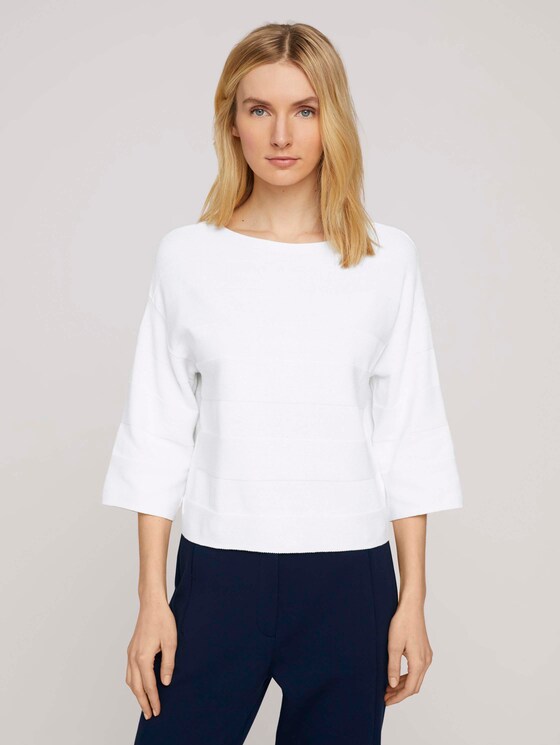 Pullover mit Bio-Baumwolle - Frauen - Whisper White Pullover mit Bio-Baumwolle - Frauen - Whisper White - 1 - TOM TAILOR