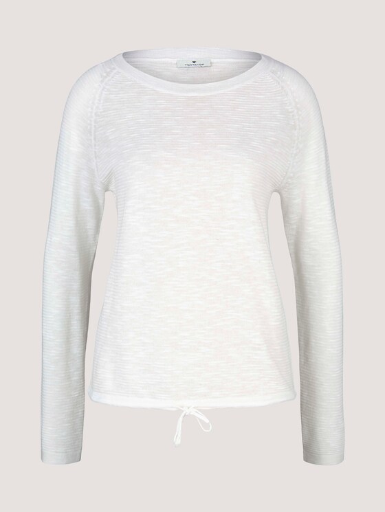 Feiner Strickpullover mit Linienstruktur - Frauen - Whisper White Feiner Strickpullover mit Linienstruktur - Frauen - Whisper White - 7 - TOM TAILOR