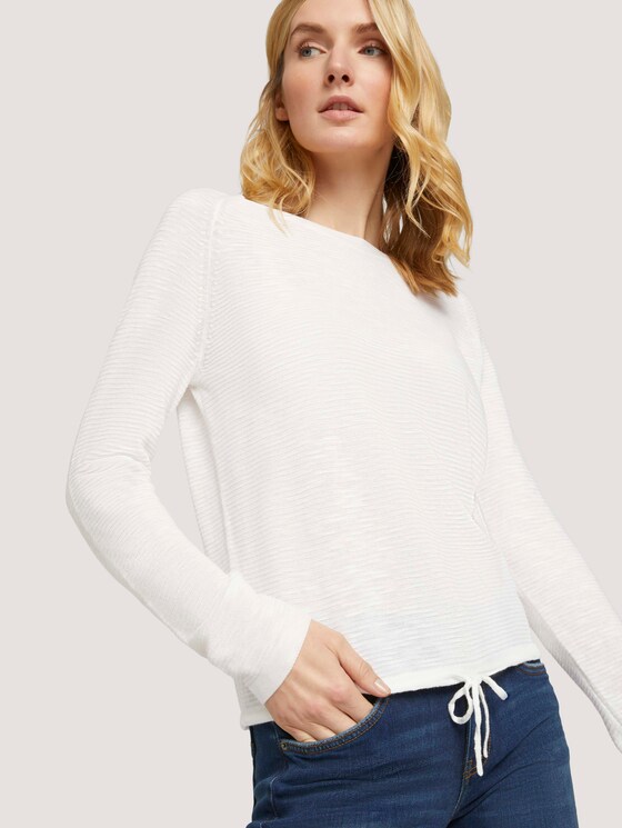 Feiner Strickpullover mit Linienstruktur - Frauen - Whisper White Feiner Strickpullover mit Linienstruktur - Frauen - Whisper White - 9 - TOM TAILOR